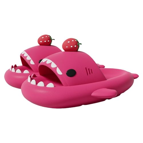 Shark Slides,Unisex Women Men Shark Slippers,Open Toe Slides Non-Slip Bath Slippers (Rose Pink, Erwachsene, 36, Numerisch (von/bis), EU Schuhgrößensystem, 37, M) von Generisch
