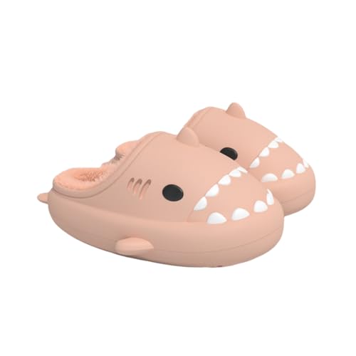 Shark Slides Winter,Adults and Kids Waterproof Unisex Winter Warm Plush Comfy Non-Slip Shark Slippers (8732 Pink, Erwachsene, 40, Numerisch (von/bis), EU Schuhgrößensystem, 41, M) von Generisch