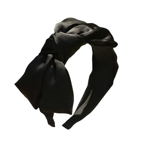 Shenmeida Breite Stirnbänder Hoop Schleife Knoten Stirnband Haargummi Modischer Haarschmuck für Frauen und Mädchen Laufweste Damen (Black, One Size) von Generisch