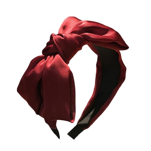 Shenmeida Breite Stirnbänder Hoop Schleife Knoten Stirnband Haargummi Modischer Haarschmuck für Frauen und Mädchen Laufweste Damen (Wine, One Size) von Generisch