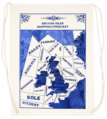 Shipping Forecast Map Beigefarbene Trainingstasche Mit Unisex-Kordelzügen von Generisch