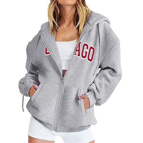 Shirtjacke Damen, Günstig mit Kapuze Sport Oversize Pullover Kapuzenjacke XXl Lang mit Reißverschluss Kordelzug Hoodie Jacke Sweatjacke Langarm Wasserdicht Outdoor Shirtjacke Sweatshirt Jacke von Generisch