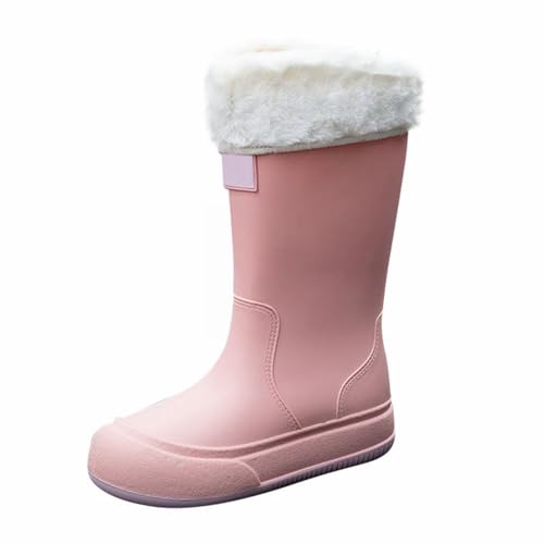 Short Rain Boots for Womens Ankle Rainboot Slip On Garden Boot Ladies Rubber Outside Work with Comfort Schuhe Keilabsatz Damen Sandalen (Pink, 40) von Generisch