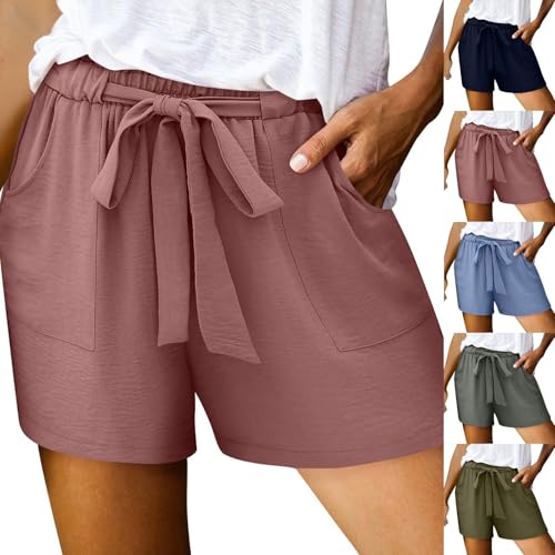 Shorts Damen Sommer Leinen Musselin Kurze Hose Beach Shorts Mit Taschen Mode Lässige Stoffhose Freizeitshorts Elastische Taille Mit Strappy Leinenhose Stretch Gerades Bein Sportshorts Shorts Damen Sommer Leinen Musselin Kurze Hose Beach Shorts Mit Taschen Mode Lässige Stoffhose Freizeitshorts Elastische Taille Mit Strappy Leinenhose Stretch Gerades Bein Sportshorts von Generisch