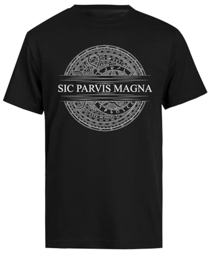 Sic Parvis Magna - Uncharted Männliches Schwarzes T-Shirt Für Herren, Kurzärmeliges T-Shirt von Generisch