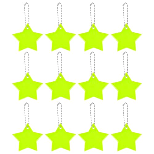 Sicherheitsreflektor-Schlüsselanhänger, Sicherheitsreflektor-Anhänger | 12 Stück Sternanhänger für Kinder,Tragbarer Schmuck für Spaziergänge mit dem Hund, Radfahren, baumelnder Reflektoranhänger mit M Sicherheitsreflektor-Schlüsselanhänger, Sicherheitsreflektor-Anhänger | 12 Stück Sternanhänger für Kinder,Tragbarer Schmuck für Spaziergänge mit dem Hund, Radfahren, baumelnder Reflektoranhänger mit M von Generisch