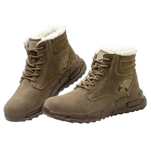 Sicherheitsschuhe Herren Leicht Arbeitsschuhe Sportlich Damen Stahlkappenschuhe Schutzschuhe Winter Warm Gefüttert -Numeric_43 von Generisch