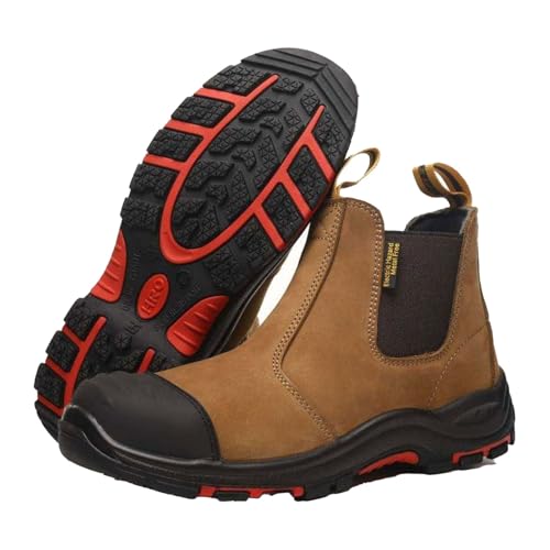 Sicherheitsschuhe Herren Winter | Wasserdicht und Isoliert | Mit Composite Zehenschutz & Durchtrittsicher | Elektroisoliert | Schlupf Arbeitsschuhe(Light brown,EU38) von Generisch