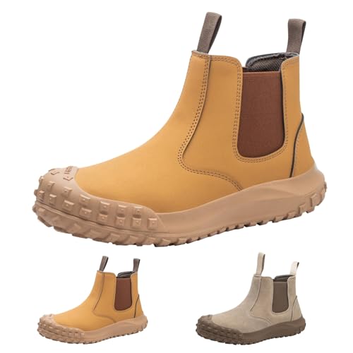 Sicherheitsschuhe High Top Stahlkappe Sneaker Leicht Atmungsaktiv Arbeitsschuhe Sneaker zum Schutz Anti Slip Stiefel Herren Damen Barfuß Boots Ankle Stiefeletten Mikrofaser Flache Halbstiefel von Generisch