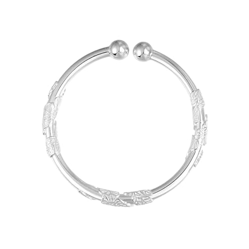 Silber Armband, Silber Freundschaftsreifen, Damen Schmuck Perlen Offenes Armband für Geburtstag Jahrestag Prom Date Reise Arbeit Ehefrau Valentinstag Abschlussfeier und Hochzeit von Generisch