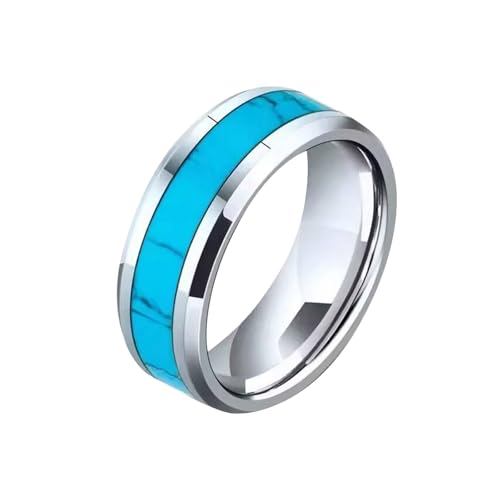 Silber Damen Ehering für Paar passend für die meisten Damen, zarte Ringgröße zum Valentinstag, Geburtstagsring Paper Rings (Sky Blue, F) von Generisch