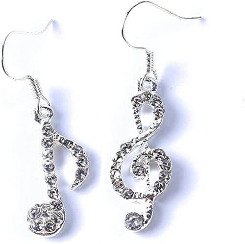 Silber Musik Symbol Asymmetrische Tropfen Ohrringe Frauen Lange Ohrringe Schmuck Geburtstagsgeschenk von Generisch