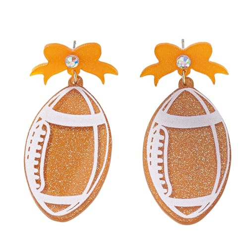 Silber Ohrringe Set Süße Baseball Acryl baumeln Ohrringe für Frauen Fußball Football Basketball leichte Sport Liebhaber Schmuck Stecker Silber (One Size) von Generisch