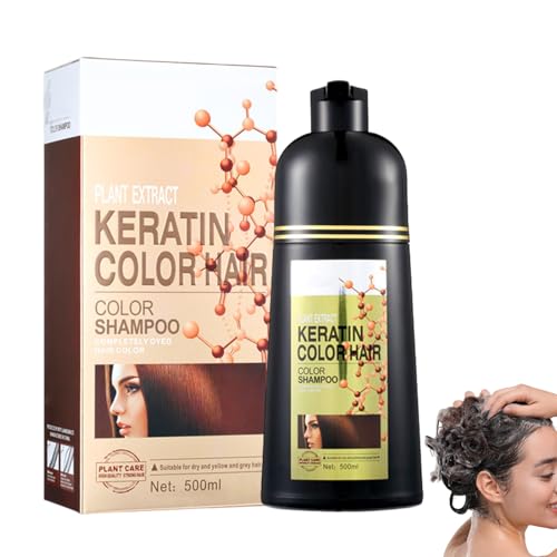 Silbergraues Haarfarbshampoo – Natürliches Haarfärbeshampoo, 6-in-1-Haarfärbemittel Deckt Graues Haar Ab, Langanhaltendes Farbshampoo Für Männer Und Frauen, Shampoo-Haarfärbemittel, 500 Ml von Generisch