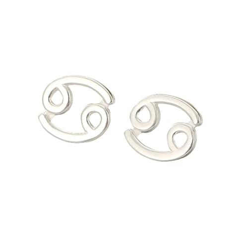 Silberne Ohrstecker mit 12 Sternbildern, Krebs (22. Juni – 22. Juli), Zierliche Mini Ohrstecker Aus 925Er Sterlingsilber mit Astrologie Horoskop und Sternzeichen für Frauen und Teenager von Generisch