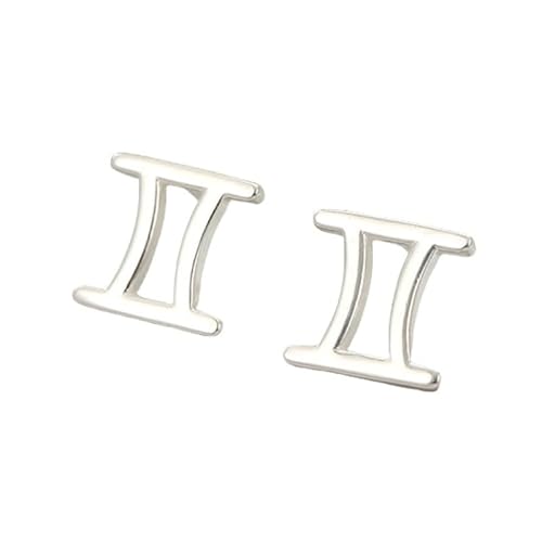 Silberne Ohrstecker mit 12 Sternbildern, Zwillinge (21. Mai – 21. Juni), Zierliche Mini Ohrstecker Aus 925Er Sterlingsilber mit Astrologie Horoskop und Sternzeichen für Frauen und Teenager von Generisch