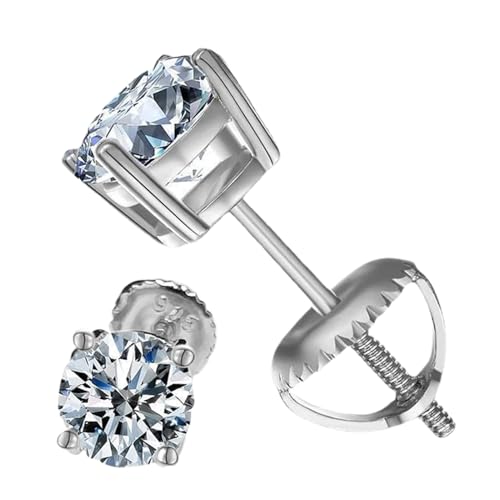 Silberohrohrringe - 2 Karat Labor erstellt Edelstein | Frauenschmuck Paare mit funkelnden Steinen, Modeohrschern für Reisefeiern Hochzeiten Jubiläen Geburtstage Urlaub Feiertage von Generisch