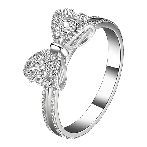 Silberring Damen 925 Silber Schmetterling Anxiety Ringe Schmuck Silber Anti Stress Ring 925 Sterling Offen Einstellbar Anti-Stress Ring mit Zirkon Verlobungsring Paar Fingerring Daumenring von Generisch