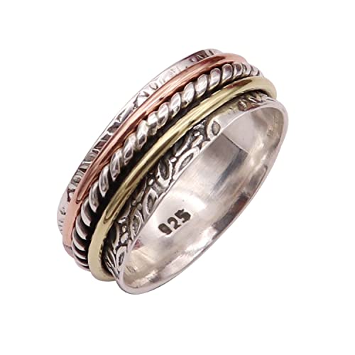 Silberring aus massivem 925er Sterlingsilber Spinner Meditationsband Ring alle Größen Männer Frauen Ring Geschenkartikel Statement handgefertigter Schmuck Goyal Jewels GESR31 (64 (20.4)) von Generisch