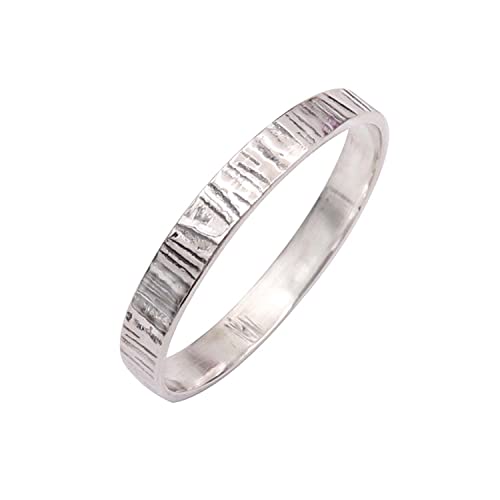 Silberring aus massivem 925er Sterlingsilber schöner Bandring alle Größen Männer Frauen Ring Geschenkartikel Statement handgefertigter Schmuck GESR76 (50 (15.9)) von Generisch