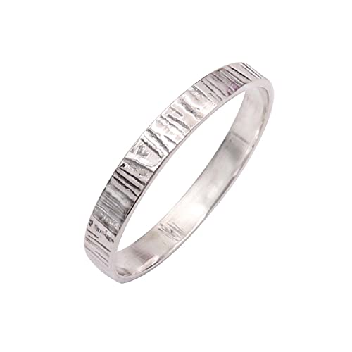 Silberring aus massivem 925er Sterlingsilber schöner Bandring alle Größen Männer Frauen Ring Geschenkartikel Statement handgefertigter Schmuck GESR76 (54 (17.2)) von Generisch