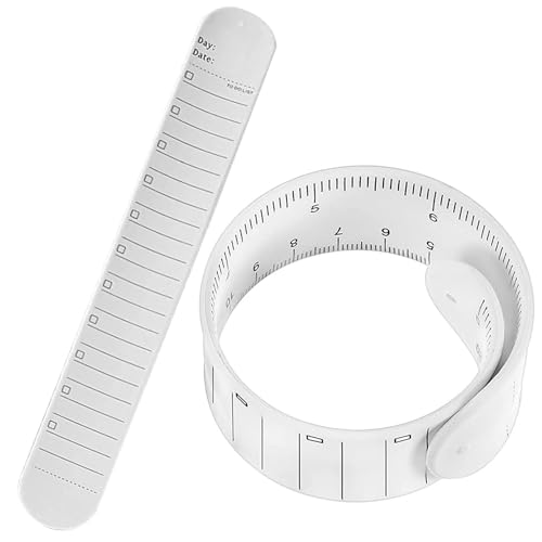 Silikon-Armband, wiederverwendbar, tragbar, beschreibbar, löschbar, Notizblock, Memo-Armband mit Lineal, für Erwachsene, Studenten, Lehrer, Krankenschwestern, tägliches Studium, Arbeitsbedarf, 4 Stück von Generisch