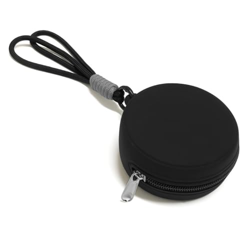 Silikon-Kopfhörertasche, tragbare Münzgeldbörse, Datenkabel-Aufbewahrungstasche, Münzbörse mit Seil-Reißverschluss, Schwarz , modisch von Generisch