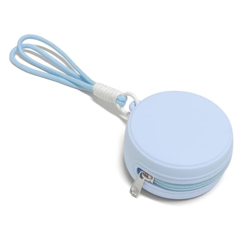 Silikon-Kopfhörertasche, tragbare Münzgeldbörse, Datenkabel-Aufbewahrungstasche, Münzbörse mit Seil-Reißverschluss, blau, modisch von Generisch