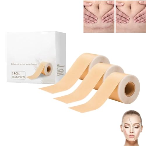 Silikon Narbenpflaster Rolle（4x150cm), Flexible Nass-Heilung-Patch-Rolle, Wundbandage, Zehen, Gesicht, Aknepflege, Steril und Wasserdicht, Schnelle Reparatur Von Narben Für Den TäGlichen Gebrauch von Generisch