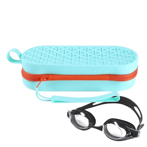 Silikon-Schutzhüllen Wiederverwendbares Sonnenbrillenetui mit Ablaufloch, 19,5 x 7,5 x 5 cm, tragbares Schwimmzubehör, Sonnenbrillenhalter für Outdoor-Aktivitäten, langlebig, wasserdicht, lichtgrün von Generisch