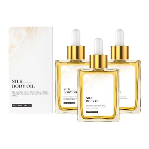 Silk Body Oil Parfüm für Frauen, Straffendes Körperöl für Glatte Und Hydratisierte Haut, Feuchtigkeitsspendende Formel, Erfrischend Nicht Fettend, Feuchtigkeit Haut nach Duschen, 30ml (3) von Generisch