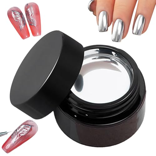 Silver Mirror Gel Polish, Metallics Chrome High Shine Gels, Adorable Compact Professional Metallics, Long Lasting Manicure Fingernägel, Nail Arts für Salon und Heimgebrauch von Generisch
