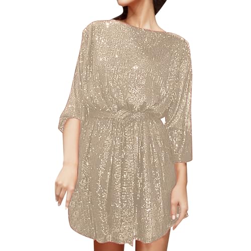 Silvester Outfit Damen Kleid, Pailettenkleider für Damen Glitzerkleid Abendkleid Silvester Outfit Partykleid Glitzer Cocktailkleid Elegant Sexy Hochzeitskleid Festlich Pailletten Kleid Silvester Outfit Damen Kleid, Pailettenkleider für Damen Glitzerkleid Abendkleid Silvester Outfit Partykleid Glitzer Cocktailkleid Elegant Sexy Hochzeitskleid Festlich Pailletten Kleid von Generisch