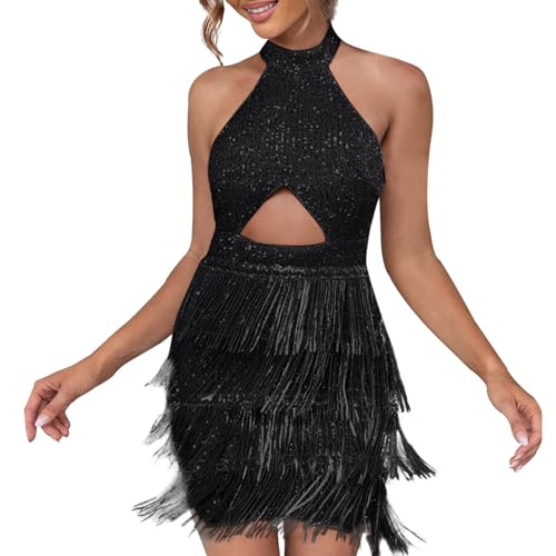 Silvester Outfit Damen Paillettenkleid 1920er Abendklied Sequin Cocktailkleid Glänzender Flapper Kleider 1920er Jahre Pailletten Fransen Quaste Kleid Ärmellos Cocktail Kleid 20er Jahre Kostüm Karneval Silvester Outfit Damen Paillettenkleid 1920er Abendklied Sequin Cocktailkleid Glänzender Flapper Kleider 1920er Jahre Pailletten Fransen Quaste Kleid Ärmellos Cocktail Kleid 20er Jahre Kostüm Karneval von Generisch