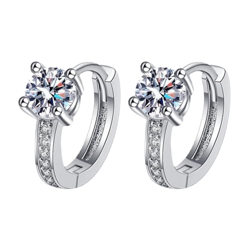 Simple Style Earrings European And American Jewelry Ear Clips Inlaid Zircon Jewelry Ohrringe Clips Damen Silber (zC-Gold, One Size) von Generisch