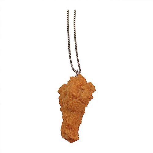 Simulation Gebratene Hühnerbeine Spaß Kleines Geschenk Persönlichkeit männer frauen Anhänger Schmuck Halskette Kristallkette (Khaki, One Size) von Generisch