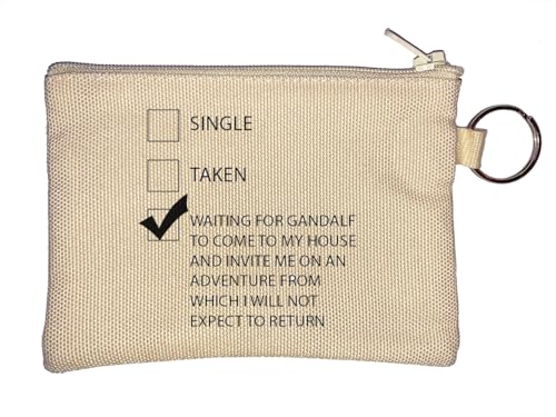 Single Taken Waiting for a Wizard to Invite me on an Adventure Meme Schlüsselanhänger Münzbörse Beige von Generisch