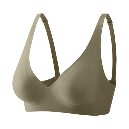 Sivara BH Nahtloser Komfort-BH Ohne Bügel V-Ausschnittohne Unsichtbar Push Up BHS Soft Seamless Minimizer Ohne Buegel Große Größen Anti-Sagging Bügelloser Bra von Generisch