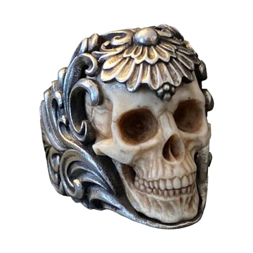 Skelett-Band – anpassbarer Rock Gothic Band mit Skelett, Retroglanz, florales Gehörntes Skelettband, Herren-Stil, unverwechselbarer Schmuck für Reisen, Wohnsitz, Job, Meetings, Einkäufe, Romantik von Generisch