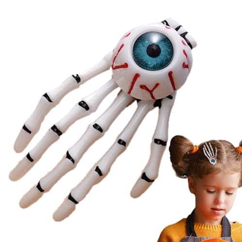 Skelett-Hand-Haarspange,Skelett-Hand-Knochen-Haarspange - Skelett Hand Horror Cosplay Haarspange - Augapfel Mädchen Haarschmuck Mode Punk Rock Teufelskralle, für Party Halloween Frauen Mädchen von Generisch