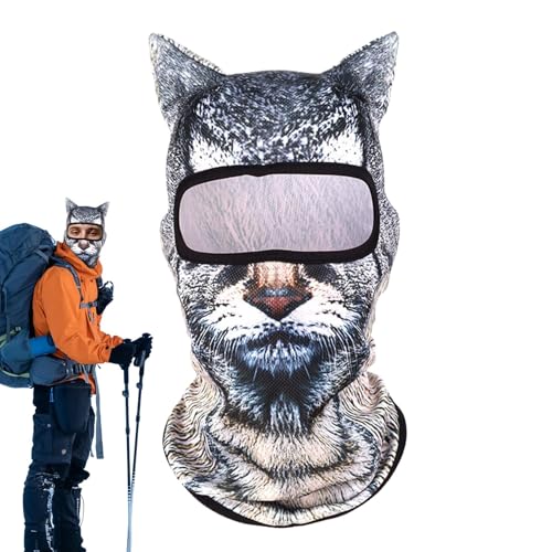-Ski-Sturmhaube Mit Ohren In Katzenform, Gesichtsschutzschal, Atmungsaktiver Sonnenschutz, Skimaske Mit Katze For Musikfestivals Raves Ski Halloween Outdoor-Aktivitäten von Generisch