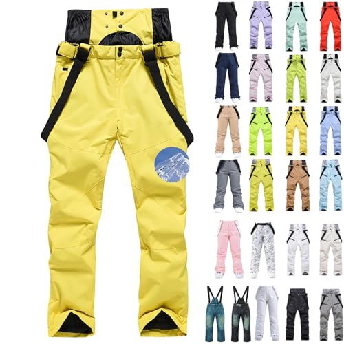 Skihose Damen - Skianzug Schneehose Herren Wasserdicht Snowboardhose Damen Winter Skihose 50 48 Mädchen Große Größen Kurzgröße Mit Hosenträger Männer Gefüttert Matschhose von Generisch