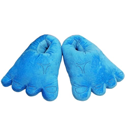 Slider Schuhe Damen für große Füße für Herren, Bequeme, neuartige, warme Winterfüße, Kostüm-Hausschuhe für Erwachsene Fahrrad Schuhe Damen 38 (Blue, One Size) von Generisch