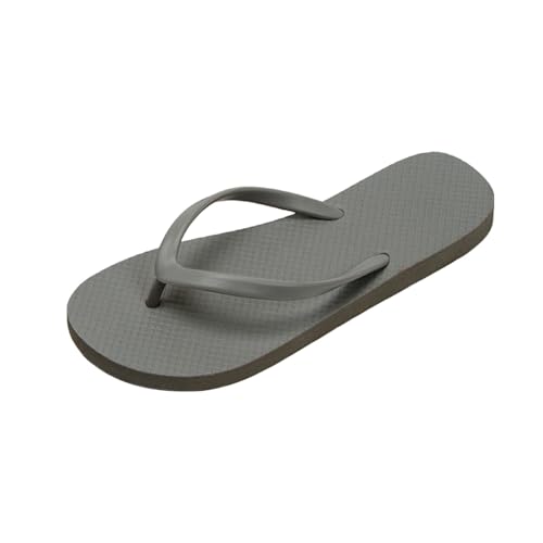 Slim Flip Flops Damen Dusche Thong Hausschuhe Flache Sandalen Geeignet für Frauen Sommer Badezimmer Strand Pool Leicht Basic Flip Flops Gummi Weiche Slip On Schuhe Unisex Slide Slippers, grau, 40.5 EU von Generisch