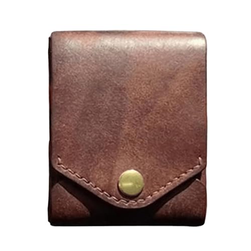 Slim Herren-Brieftasche - Schmale PU-Leder Geldbörse, Stilvolles Kartenetui Mit Münzfach, Kompakte Multifunktions-Wallet | Dünne Retro-Geldbörse Mit Ausweis- Und Kreditkartenfächern Für Arbeit, Freize von Generisch