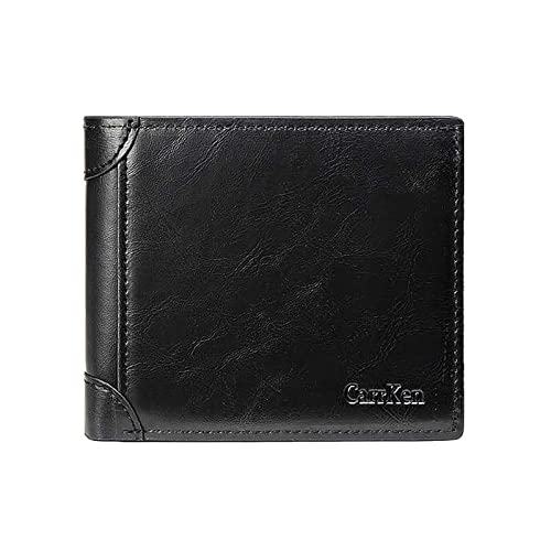 Slim Wallets Korean Version Double Loose Large Capacity Card Bag Men's Horizontal Folding Buckle Wallet Pocket Wallet, Schwarz , Einheitsgröße von Generisch
