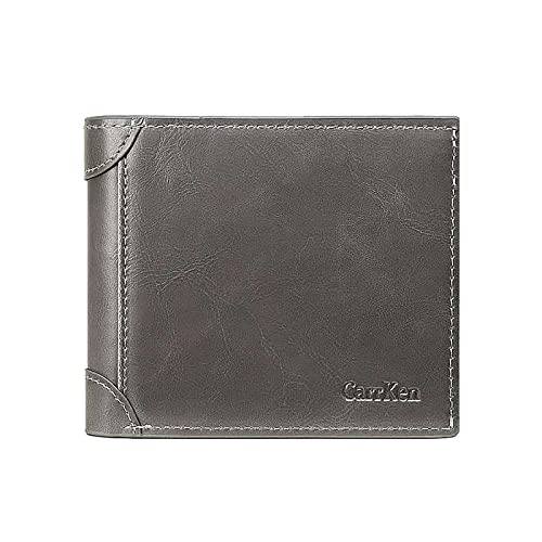 Slim Wallets Korean Version Double Loose Large Capacity Card Bag Men's Horizontal Folding Buckle Wallet Pocket Wallet, grau, Einheitsgröße von Generisch