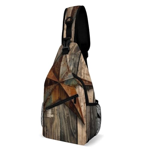 Sling Chest Bag, Shoulder Pack with Multiple Storage Options, Great for Outdoor Adventures and Daily Activities, Western Texas Barn Star von Generisch
