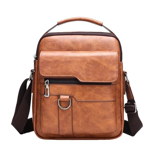 Slingsack | PU Leder Leichtes Brustpaket mit verstellbaren Gurten | Retro mit hoher Kapazität | Multifunktionale Messenger -Klammer | Tragbare Kee-resistente Tasche für Arbeit, Reisen, lässig Slingsack | PU Leder Leichtes Brustpaket mit verstellbaren Gurten | Retro mit hoher Kapazität | Multifunktionale Messenger -Klammer | Tragbare Kee-resistente Tasche für Arbeit, Reisen, lässig von Generisch