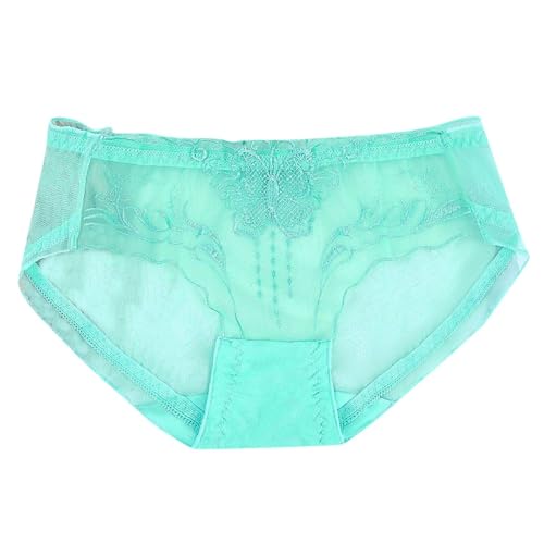 Slip Damen Mint Grün Nahtlos Spitze Pantys Hipster Brazilian Slip Schlüpfer Frauen Spitzen Panties Unterwäsche Frauen Briefs Women Bequem Unterhosen Atmungsaktiv Unterhose Transparente Trunk von Generisch